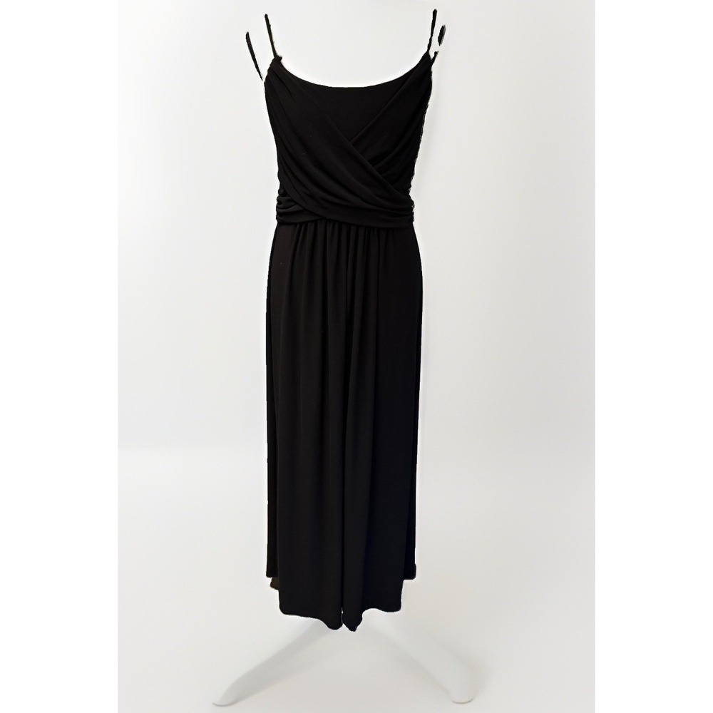 Lauren Ralph Lauren Black Maxi Dress Size 12 Gold Strap Hardware